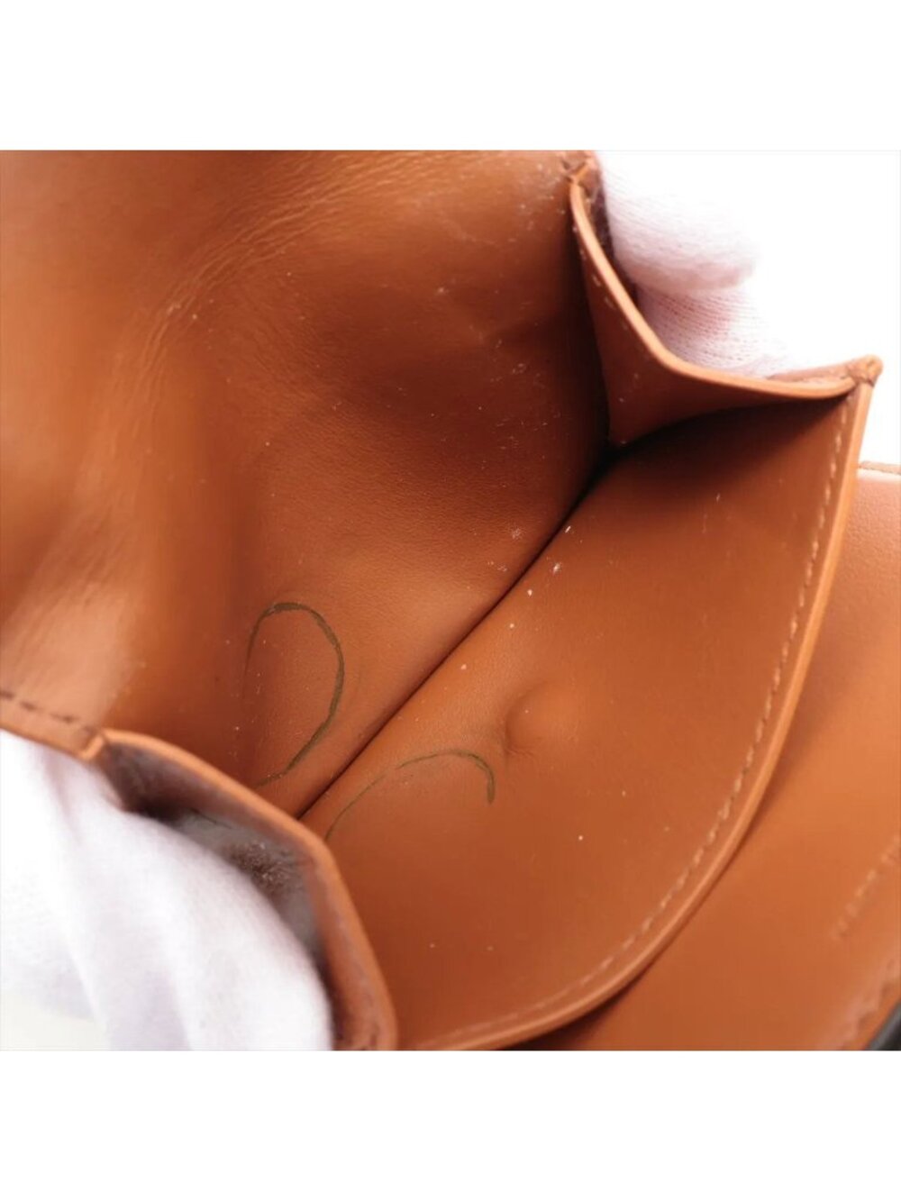 Celine Triomphe Small Flap Wallet Leather Trifold Brown Gold - Picture 7 of 8